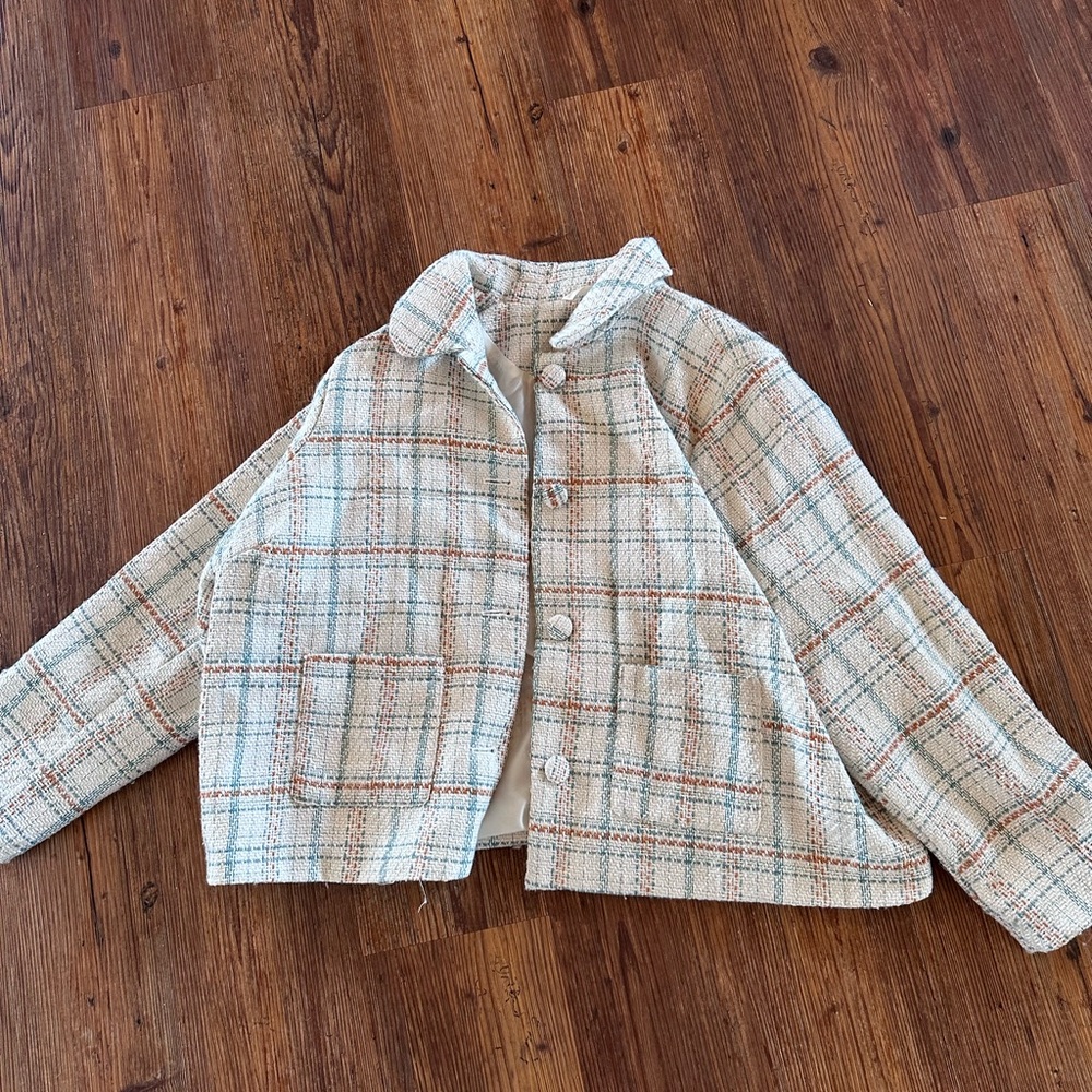 LC Lauren Conrad Textured Plaid Jacket